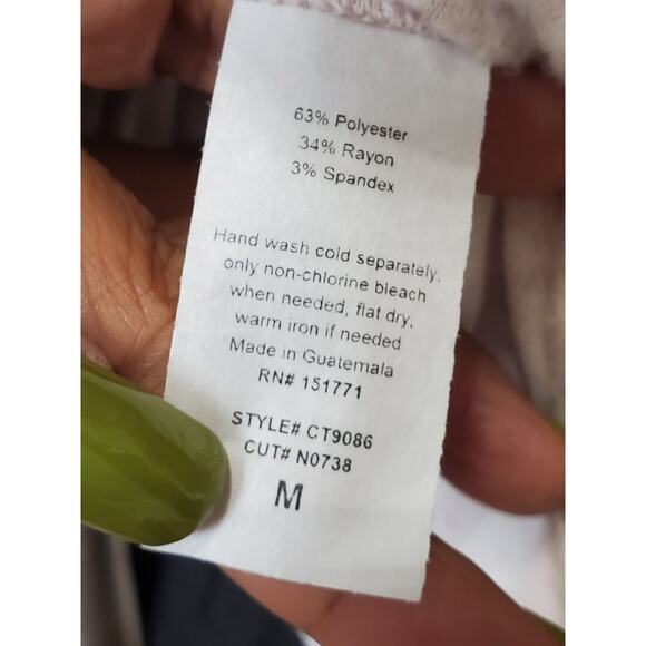 Fab'rik Women's Beige Polyester Round Neck Long Sleeve Casual Top Blouse Size M - Picture 10 of 11